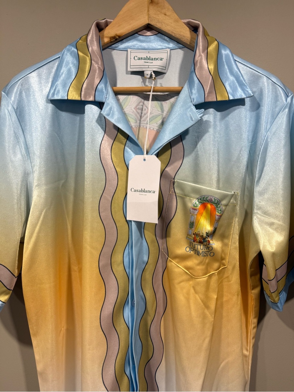 Casa Blanca Azure Futuro Optimiso Pastel Short-Sleeve Shirt - Blue/Yellow (Set) image 2
